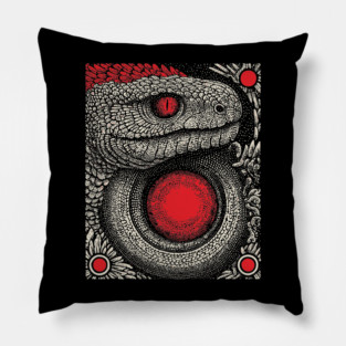 Ouroboros Snake Alchemy Tarot Card | Esoteric Gnostic Symbol Pillow