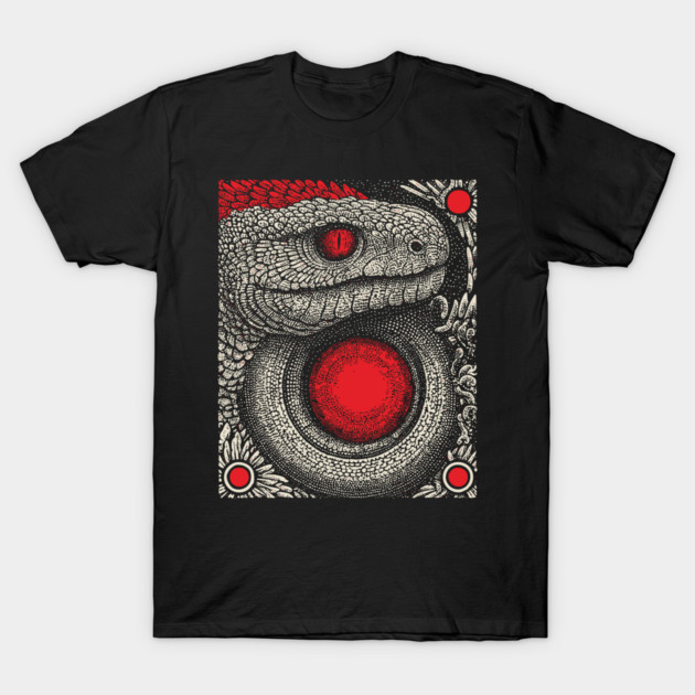 Ouroboros Snake Alchemy Tarot Card | Esoteric Gnostic Symbol T-Shirt by TuncGK