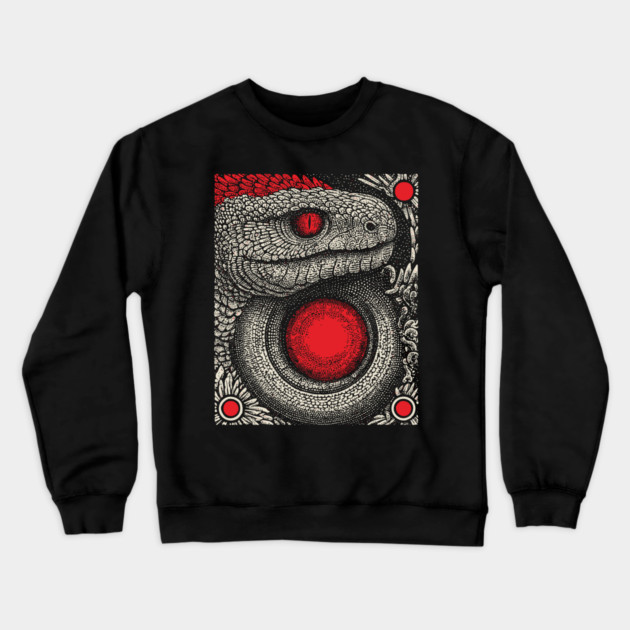 Ouroboros Snake Alchemy Tarot Card | Esoteric Gnostic Symbol Crewneck Sweatshirt by TuncGK