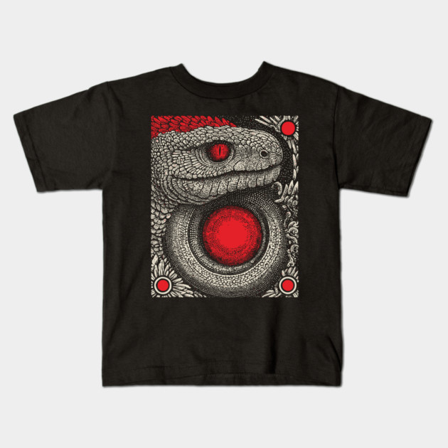 Ouroboros Snake Alchemy Tarot Card | Esoteric Gnostic Symbol Kids T-Shirt by TuncGK