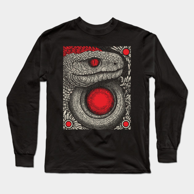Ouroboros Snake Alchemy Tarot Card | Esoteric Gnostic Symbol Long Sleeve T-Shirt by TuncGK