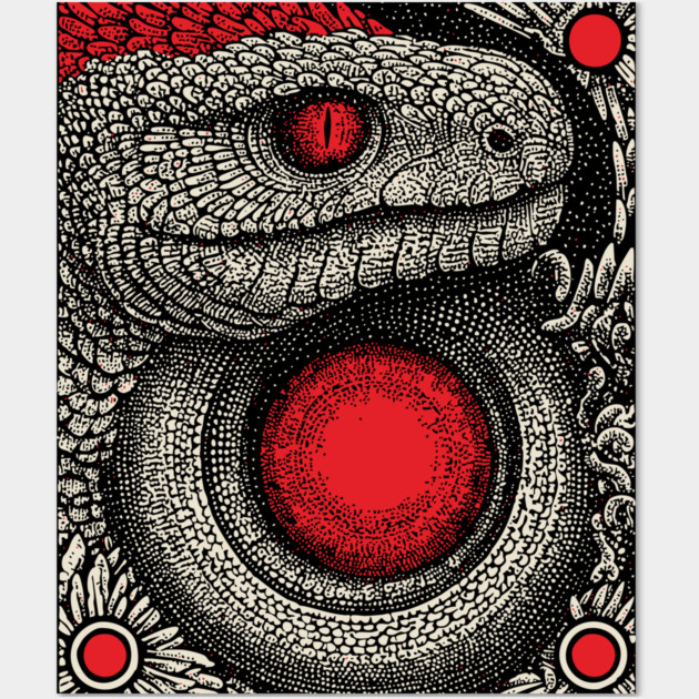 Ouroboros Snake Alchemy Tarot Card | Esoteric Gnostic Symbol Wall Art by TuncGK