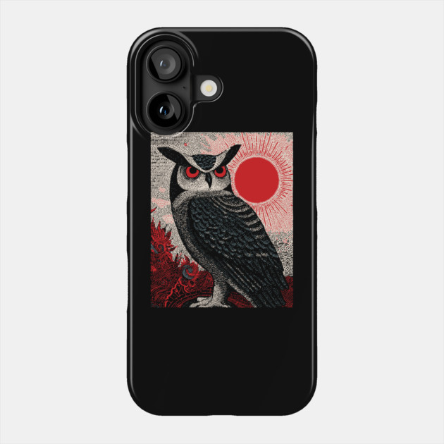 Wise Owl Grimoire Tarot Card | Dark Academia Nocturnal Phone Case by TuncGK