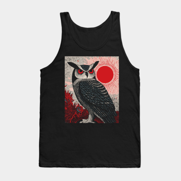 Wise Owl Grimoire Tarot Card | Dark Academia Nocturnal Tank Top by TuncGK