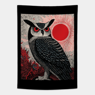 Wise Owl Grimoire Tarot Card | Dark Academia Nocturnal Tapestry
