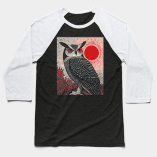 Wise Owl Grimoire Tarot Card | Dark Academia Nocturnal Baseball T-Shirt