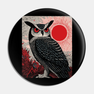Wise Owl Grimoire Tarot Card | Dark Academia Nocturnal Pin