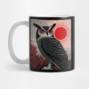 Wise Owl Grimoire Tarot Card | Dark Academia Nocturnal Mug