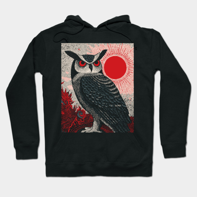 Wise Owl Grimoire Tarot Card | Dark Academia Nocturnal Hoodie by TuncGK