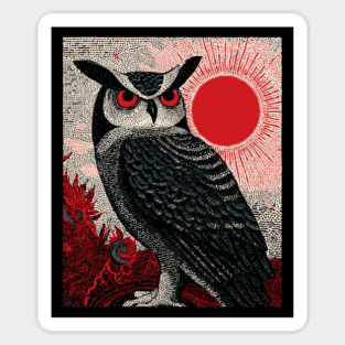 Wise Owl Grimoire Tarot Card | Dark Academia Nocturnal Sticker