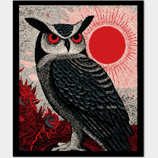 Wise Owl Grimoire Tarot Card | Dark Academia Nocturnal Posters and Art