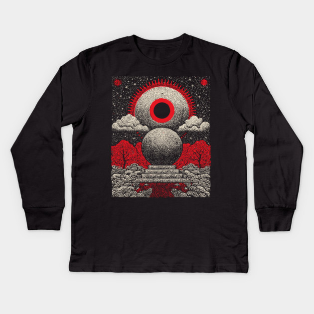 All-Seeing Eye Crystal Ball Tarot Card | Cosmic Occult Divination Kids Long Sleeve T-Shirt by TuncGK