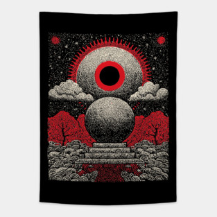 All-Seeing Eye Crystal Ball Tarot Card | Cosmic Occult Divination Tapestry