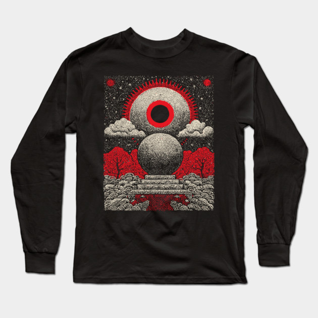 All-Seeing Eye Crystal Ball Tarot Card | Cosmic Occult Divination Long Sleeve T-Shirt by TuncGK