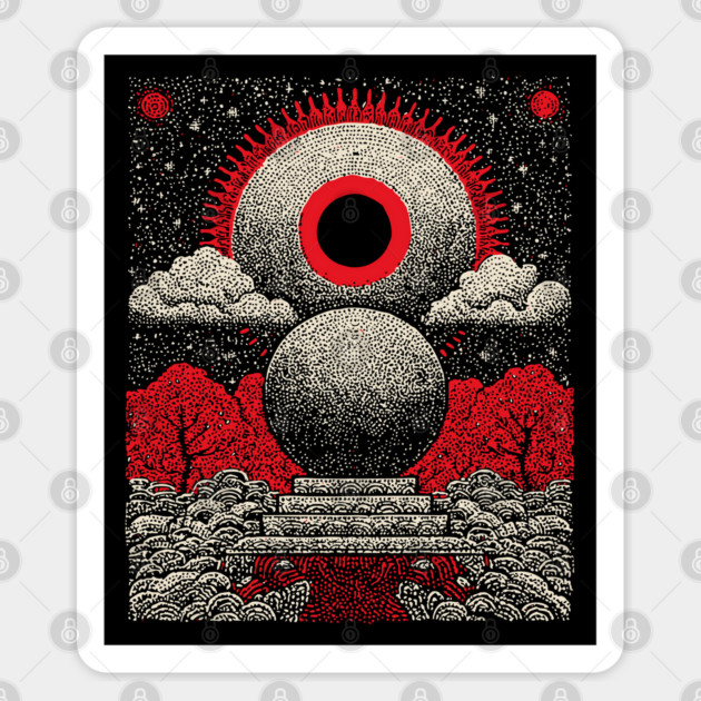 All-Seeing Eye Crystal Ball Tarot Card | Cosmic Occult Divination Sticker by TuncGK