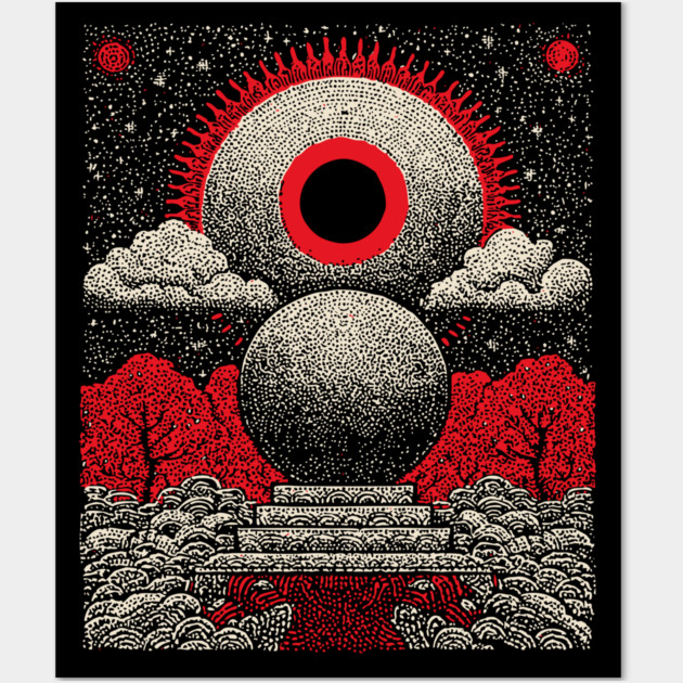 All-Seeing Eye Crystal Ball Tarot Card | Cosmic Occult Divination Wall Art by TuncGK