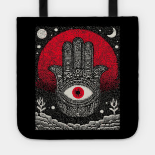 Hamsa Hand of Fatima Tarot Card | Celestial Protection Amulet Tote