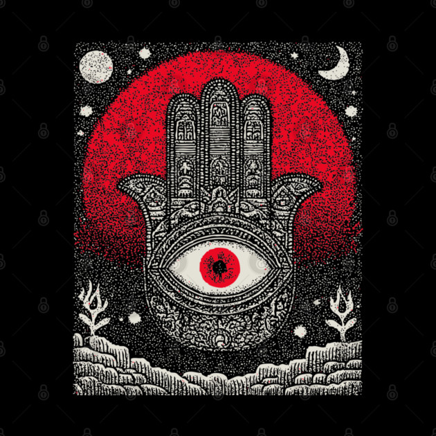 Hamsa Hand of Fatima Tarot Card | Celestial Protection Amulet by TuncGK