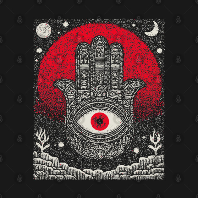 Hamsa Hand of Fatima Tarot Card | Celestial Protection Amulet by TuncGK