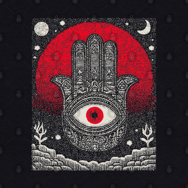 Hamsa Hand of Fatima Tarot Card | Celestial Protection Amulet by TuncGK