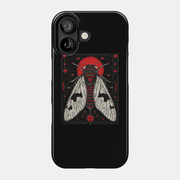 Mystic Cicada Rebirth Tarot Card | Goblincore Occult Symbol Phone Case by TuncGK