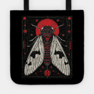 Mystic Cicada Rebirth Tarot Card | Goblincore Occult Symbol Tote