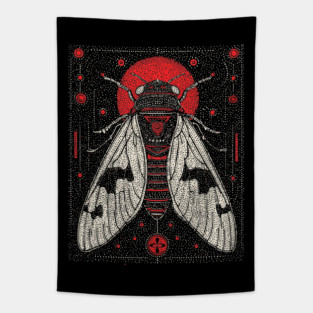 Mystic Cicada Rebirth Tarot Card | Goblincore Occult Symbol Tapestry