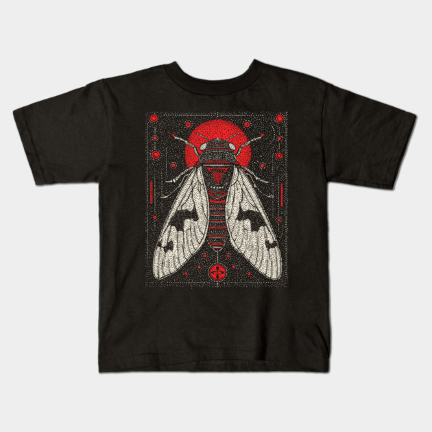 Mystic Cicada Rebirth Tarot Card | Goblincore Occult Symbol Kids T-Shirt by TuncGK