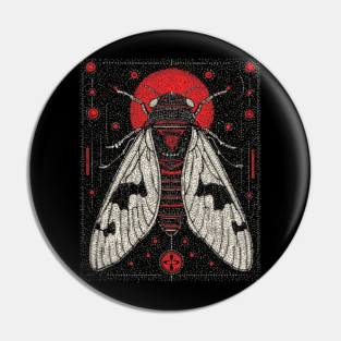 Mystic Cicada Rebirth Tarot Card | Goblincore Occult Symbol Pin