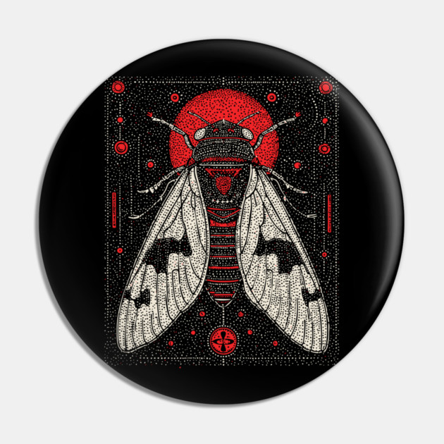 Mystic Cicada Rebirth Tarot Card | Goblincore Occult Symbol Pin by TuncGK