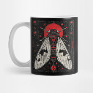 Mystic Cicada Rebirth Tarot Card | Goblincore Occult Symbol Mug