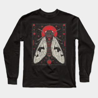 Mystic Cicada Rebirth Tarot Card | Goblincore Occult Symbol Long Sleeve T-Shirt