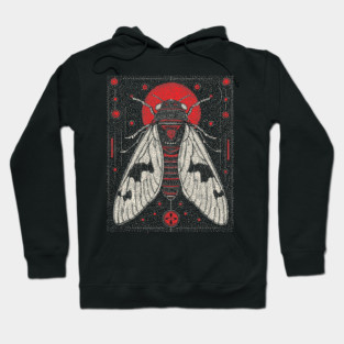 Mystic Cicada Rebirth Tarot Card | Goblincore Occult Symbol Hoodie