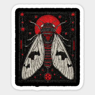 Mystic Cicada Rebirth Tarot Card | Goblincore Occult Symbol Sticker