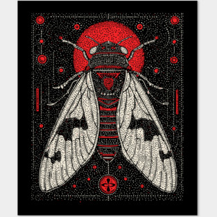 Mystic Cicada Rebirth Tarot Card | Goblincore Occult Symbol Posters and Art