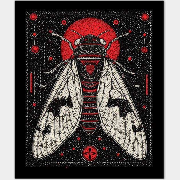 Mystic Cicada Rebirth Tarot Card | Goblincore Occult Symbol Wall Art by TuncGK