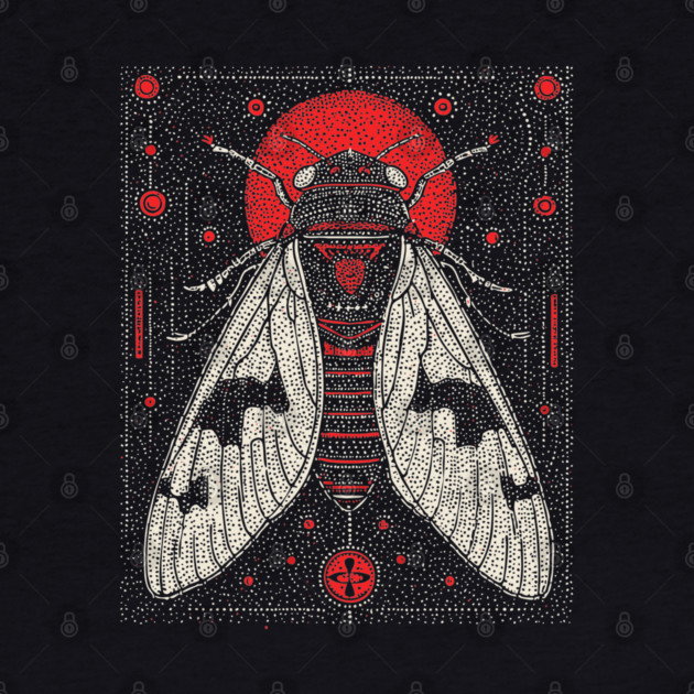 Mystic Cicada Rebirth Tarot Card | Goblincore Occult Symbol by TuncGK