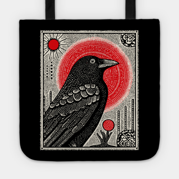 Occult Raven Tarot Card | Gothic Crow Grimoire Art Tote by TuncGK