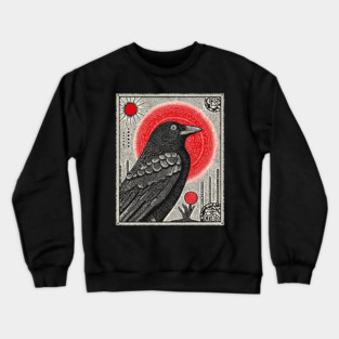 Occult Raven Tarot Card | Gothic Crow Grimoire Art Crewneck Sweatshirt