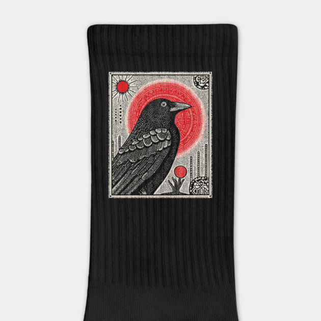 Occult Raven Tarot Card | Gothic Crow Grimoire Art by TuncGK