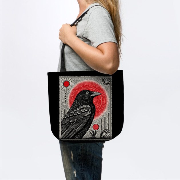 Occult Raven Tarot Card | Gothic Crow Grimoire Art by TuncGK