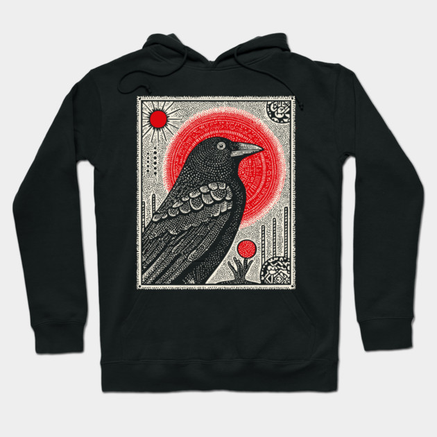 Occult Raven Tarot Card | Gothic Crow Grimoire Art Hoodie by TuncGK