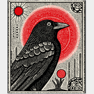 Occult Raven Tarot Card | Gothic Crow Grimoire Art Posters and Art