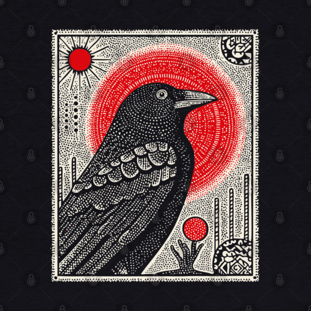 Occult Raven Tarot Card | Gothic Crow Grimoire Art by TuncGK