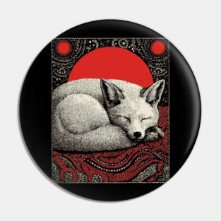 Sleeping Fox Spirit Animal Tarot Card | Witchy Nocturnal Familiar Pin