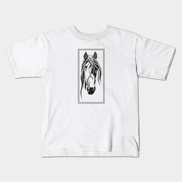 Horse Head Kids T-Shirt by DickinsonDesign