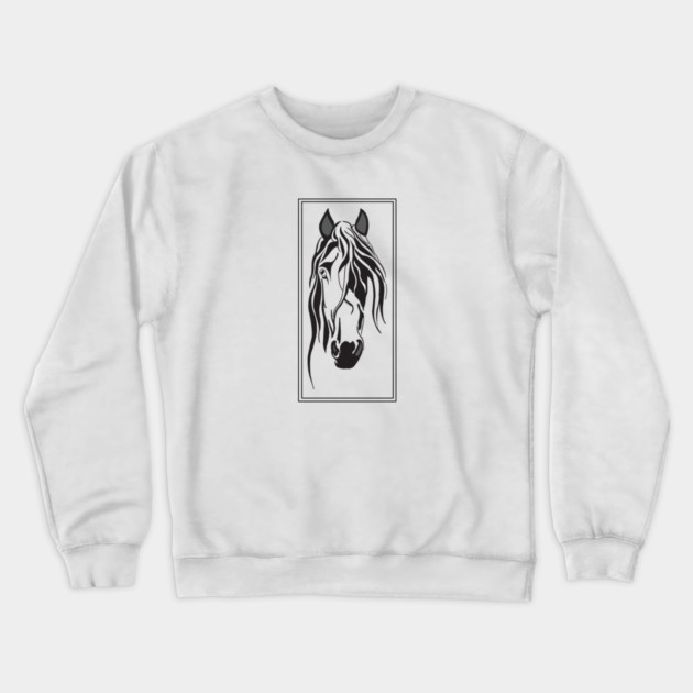 Horse Head Crewneck Sweatshirt by DickinsonDesign