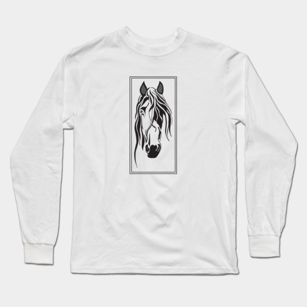 Horse Head Long Sleeve T-Shirt by DickinsonDesign