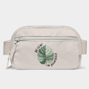 Motivational Quote Be Leaf In Yourself Funny Nature Lover Bag