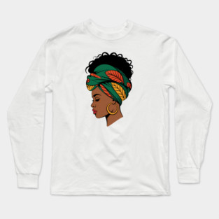 Black Woman Afrocentric Long Sleeve T-Shirt